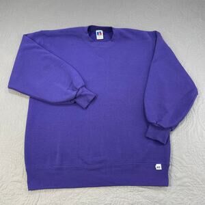 Vintage Russell Crewneck Sweatshirt Women Large Purple USA 90s Pullover Athletic